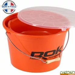 Rok Fishing Seau Rond ROK Round Bucket Complet Orange 25L