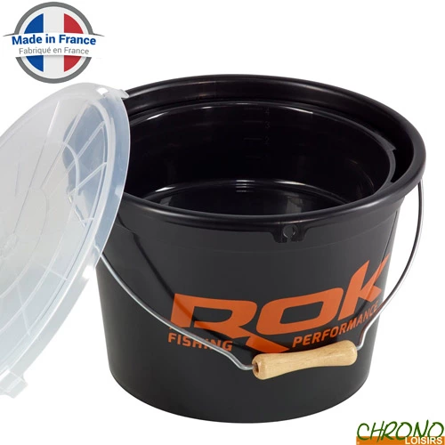 Rok Fishing Seau Rond ROK Round Bucket Complet Noir 13L