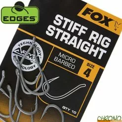 Hameçon Fox Edges Armapoint Stiff Rig Straight (par 10)
