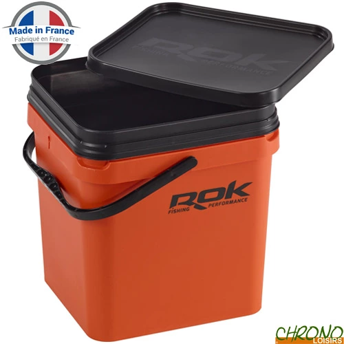 Rok Fishing Seau Carré ROK Square Bucket Complet Orange 17L