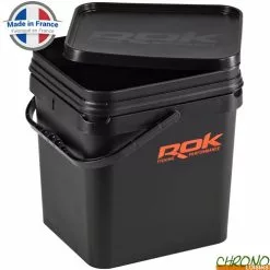Rok Fishing Seau Carré ROK Square Bucket Complet Noir 17L