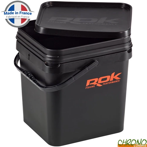 Rok Fishing Seau Carré ROK Square Bucket Complet Noir 17L