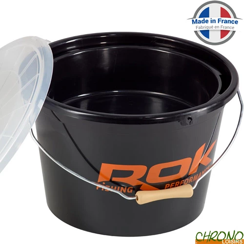 Rok Fishing Seau Rond ROK Round Bucket Complet Noir 18L