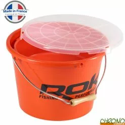 Rok Fishing Seau Rond ROK Round Bucket Complet Orange 13L